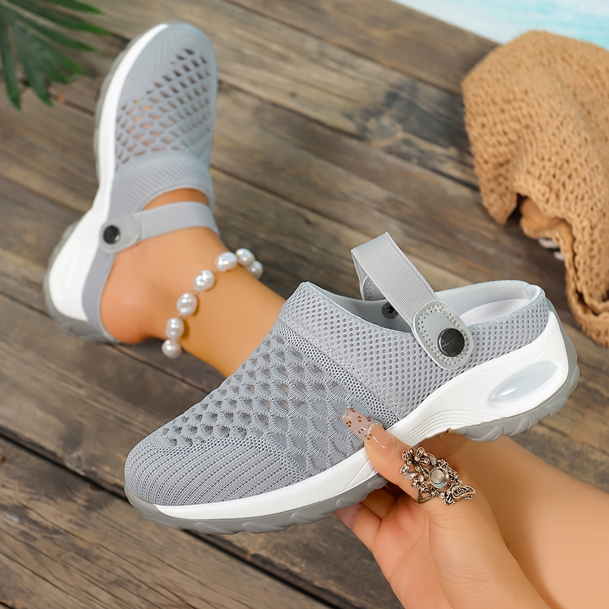 Orthopedic Women’s Air Cushion Slip-On Walking Shoes with Arch Support for Diabetic Feet