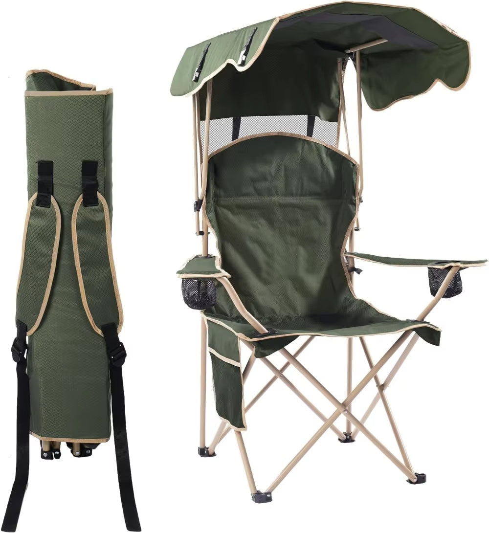 Portable Folding Camping Chairs with Canopy Shade