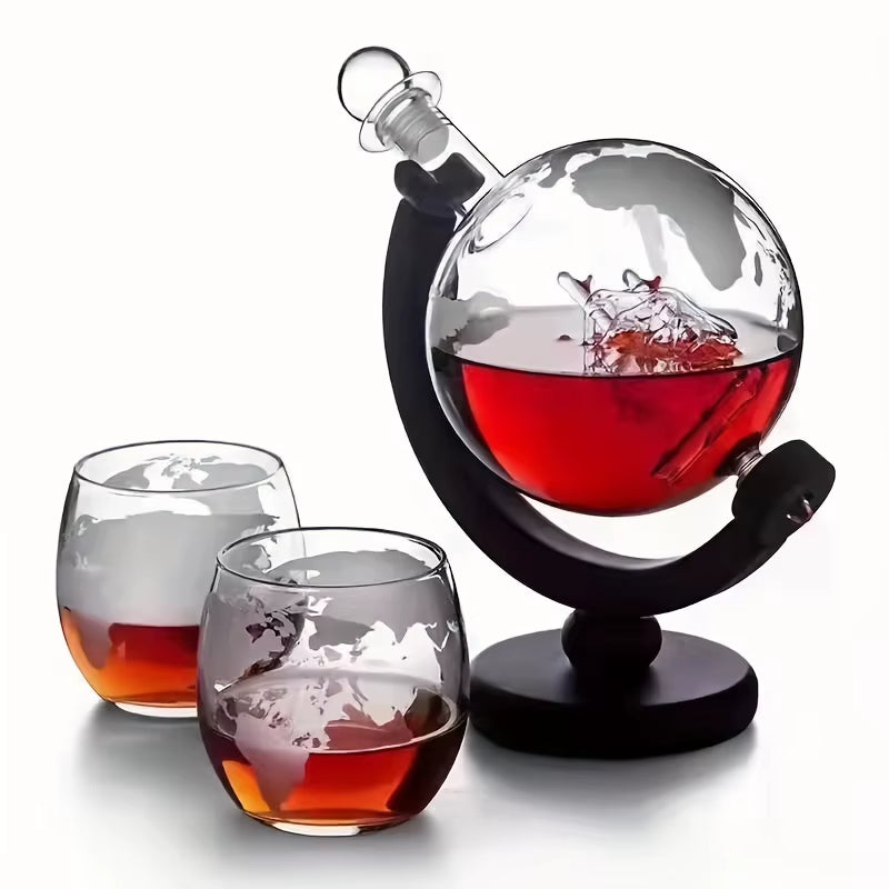 Whiskey Decanter Globe Wine Aerator Glass Sets