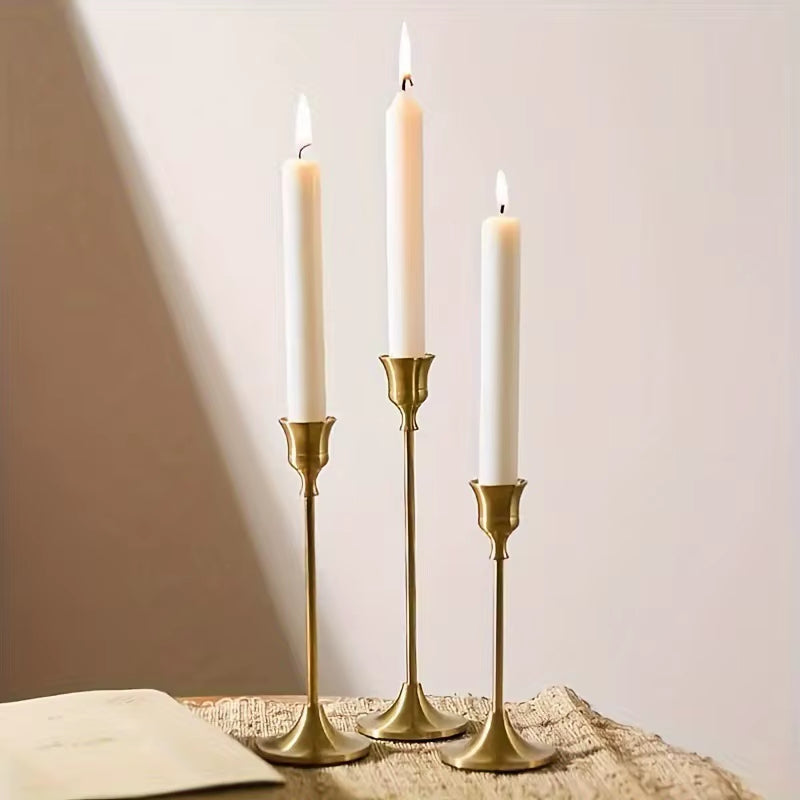 Set Vintage Metal Candle Holder