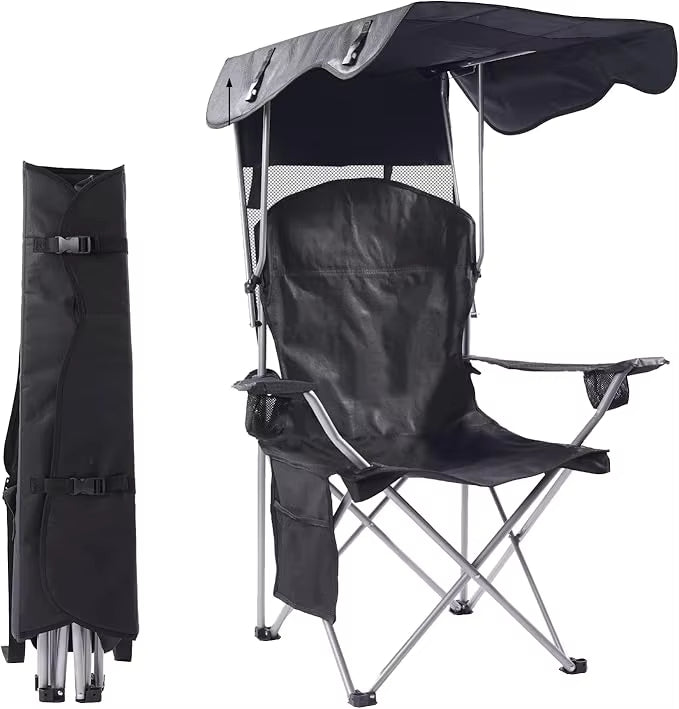 Portable Folding Camping Chairs with Canopy Shade