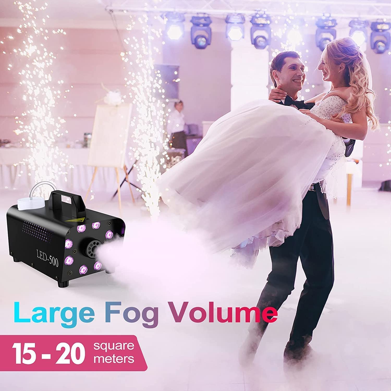 Fog Machine, Smoke Machine with 13 Colorful LED Lights