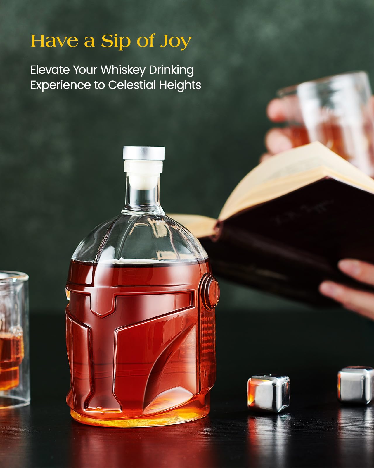 Helmet Design Whiskey Decanter Set