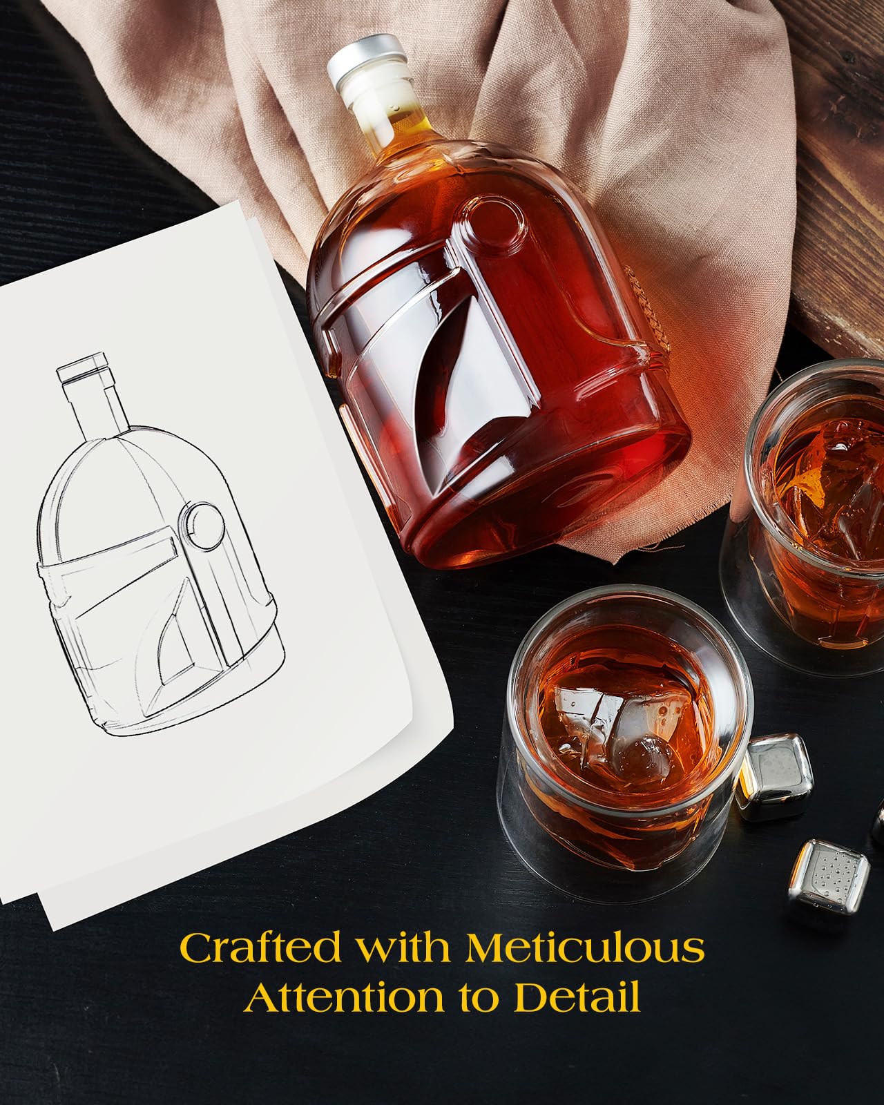 Helmet Design Whiskey Decanter Set