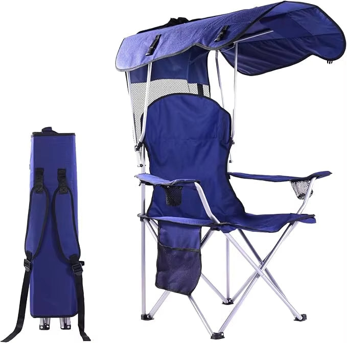 Portable Folding Camping Chairs with Canopy Shade