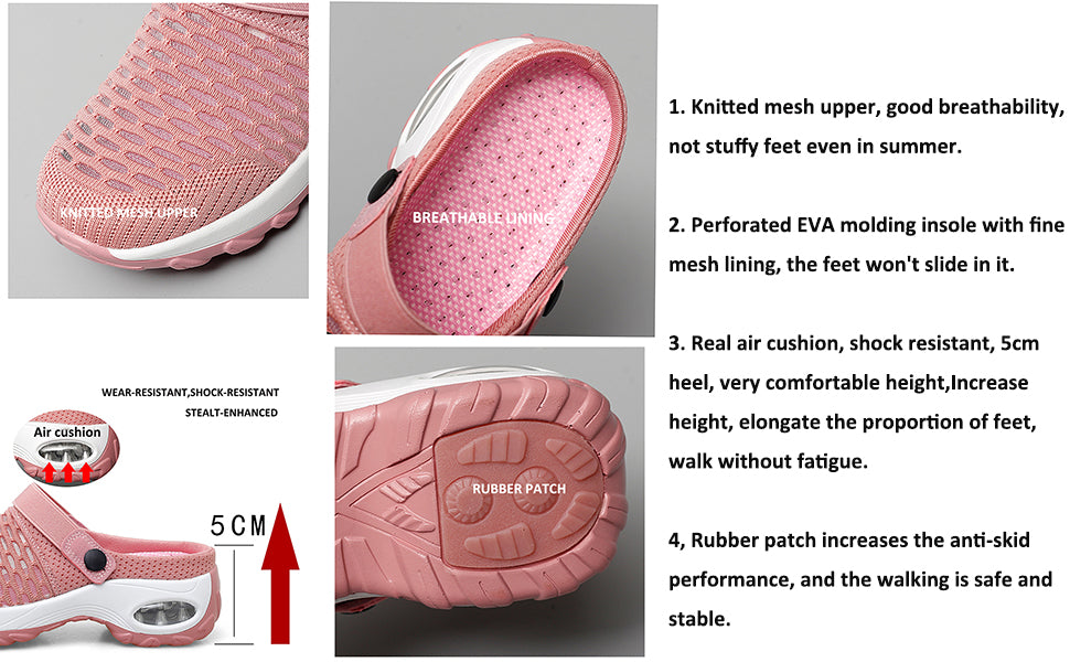 Orthopedic Women’s Air Cushion Slip-On Walking Shoes with Arch Support for Diabetic Feet