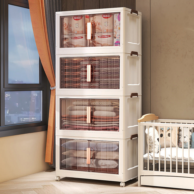 1/2/3/4/5-Tier Stackable Plastic Storage Cabinet System