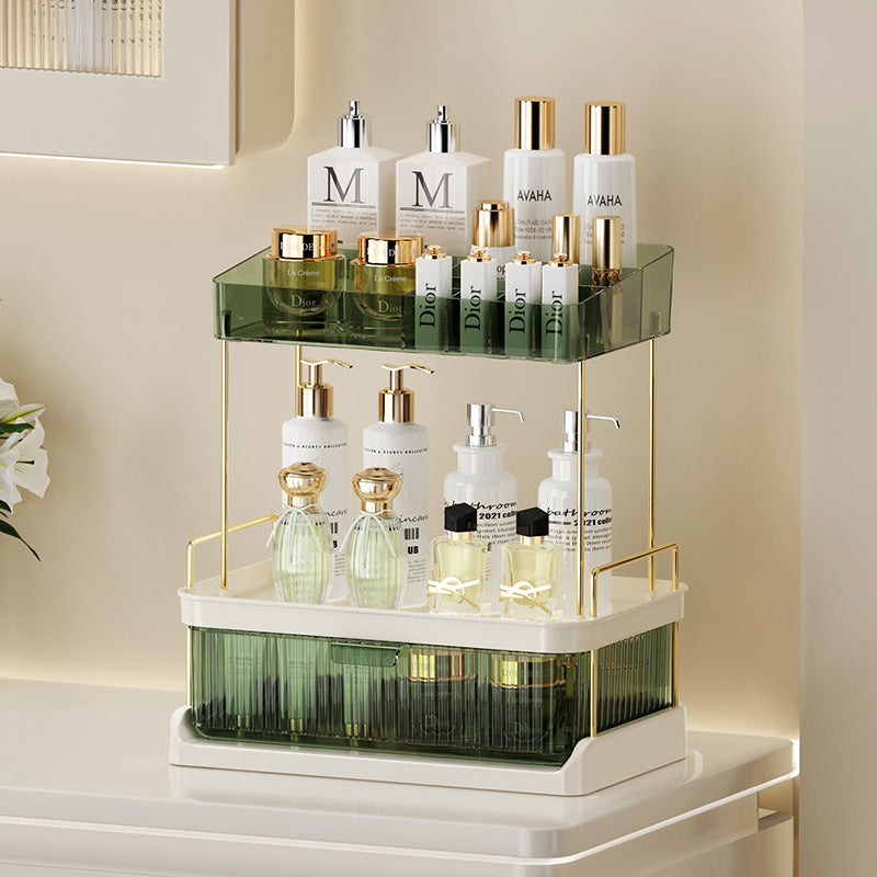 2-Tier 1-Drawer Cosmetic Makeup Organizer with Compartment