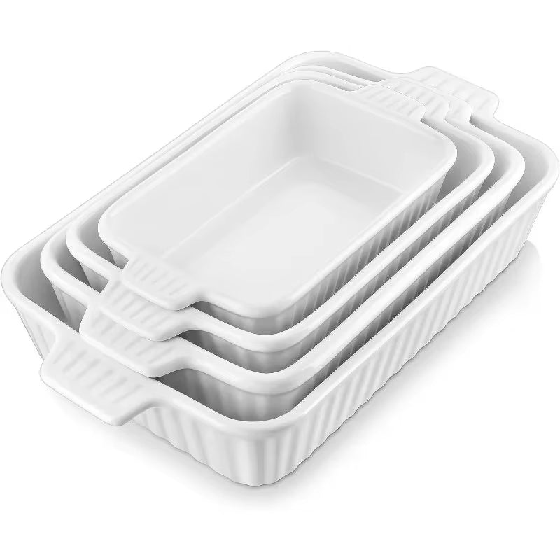 Ceramic Baking Tray Set of 4 with Handles
