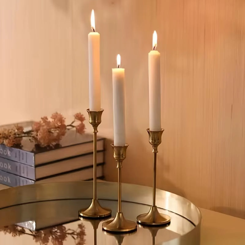 Set Vintage Metal Candle Holder