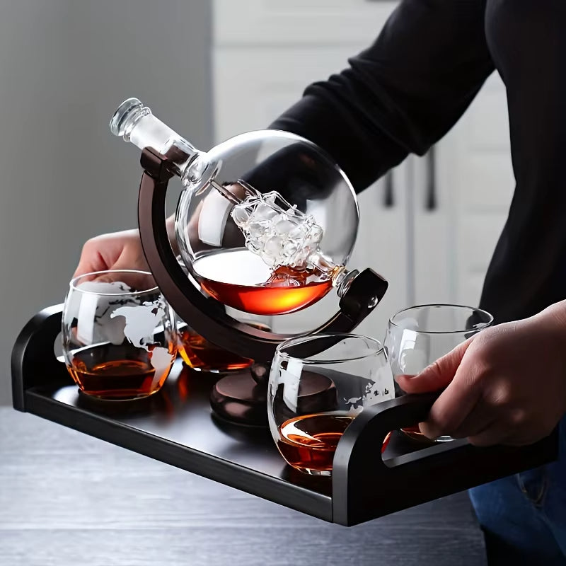 Whiskey Decanter Globe Wine Aerator Glass Sets