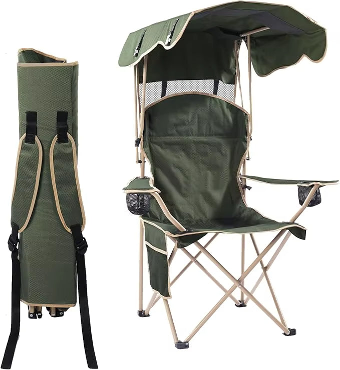 Portable Folding Camping Chairs with Canopy Shade