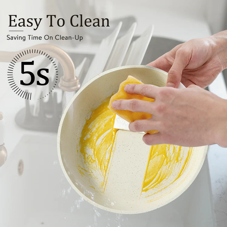 5-Piece Ceramic Pots and Pans Set Non Stick