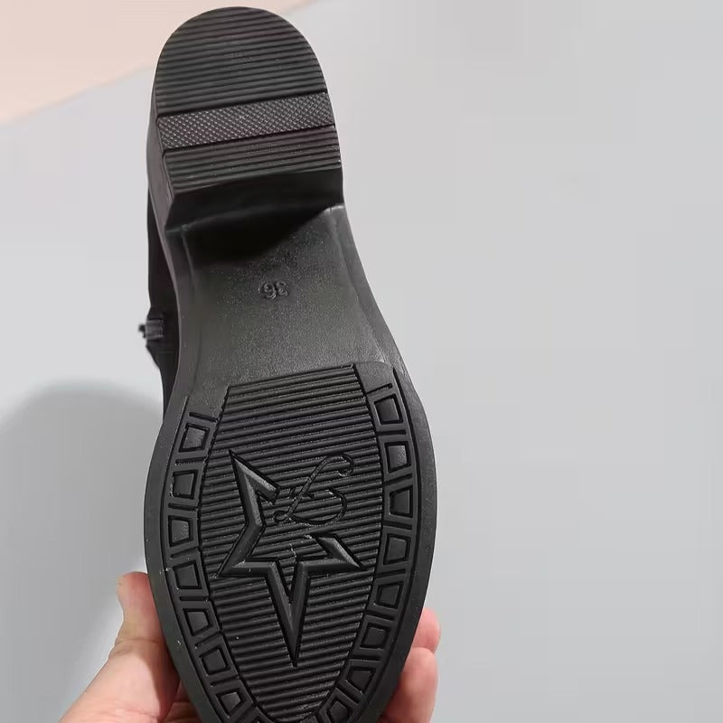 Orthopedic Women’s Mid Heel Block Boots with Side Zipper