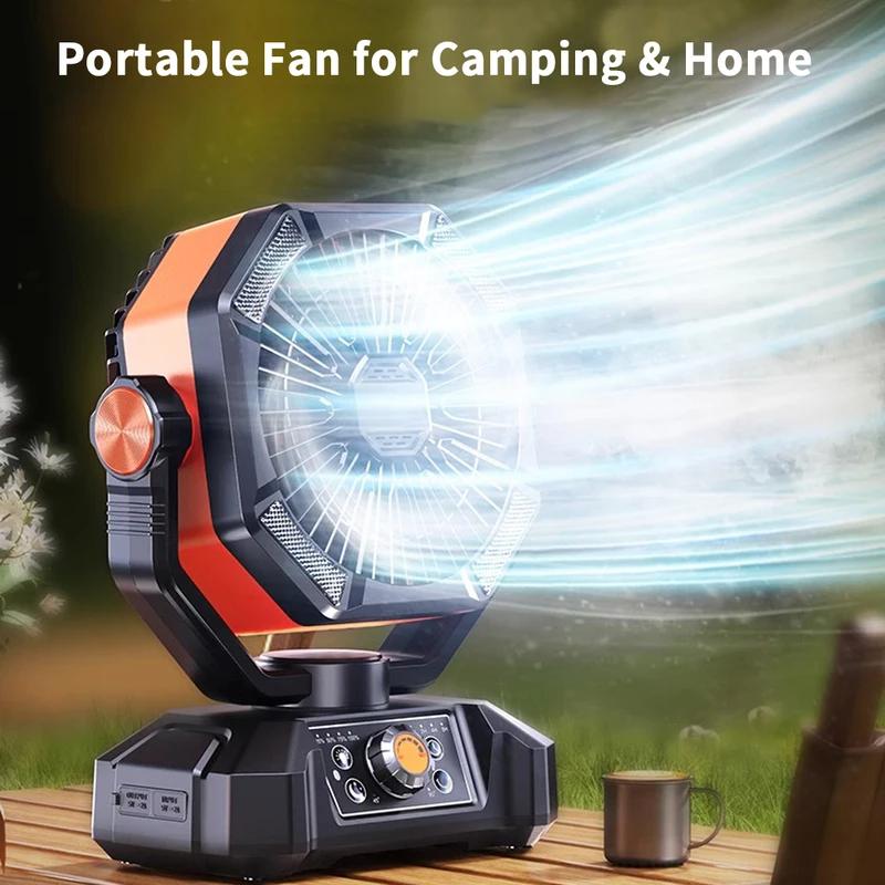 Camping Fan with 4 LED Lantern 8 Speeds Desk Fan 20000mAh Battery