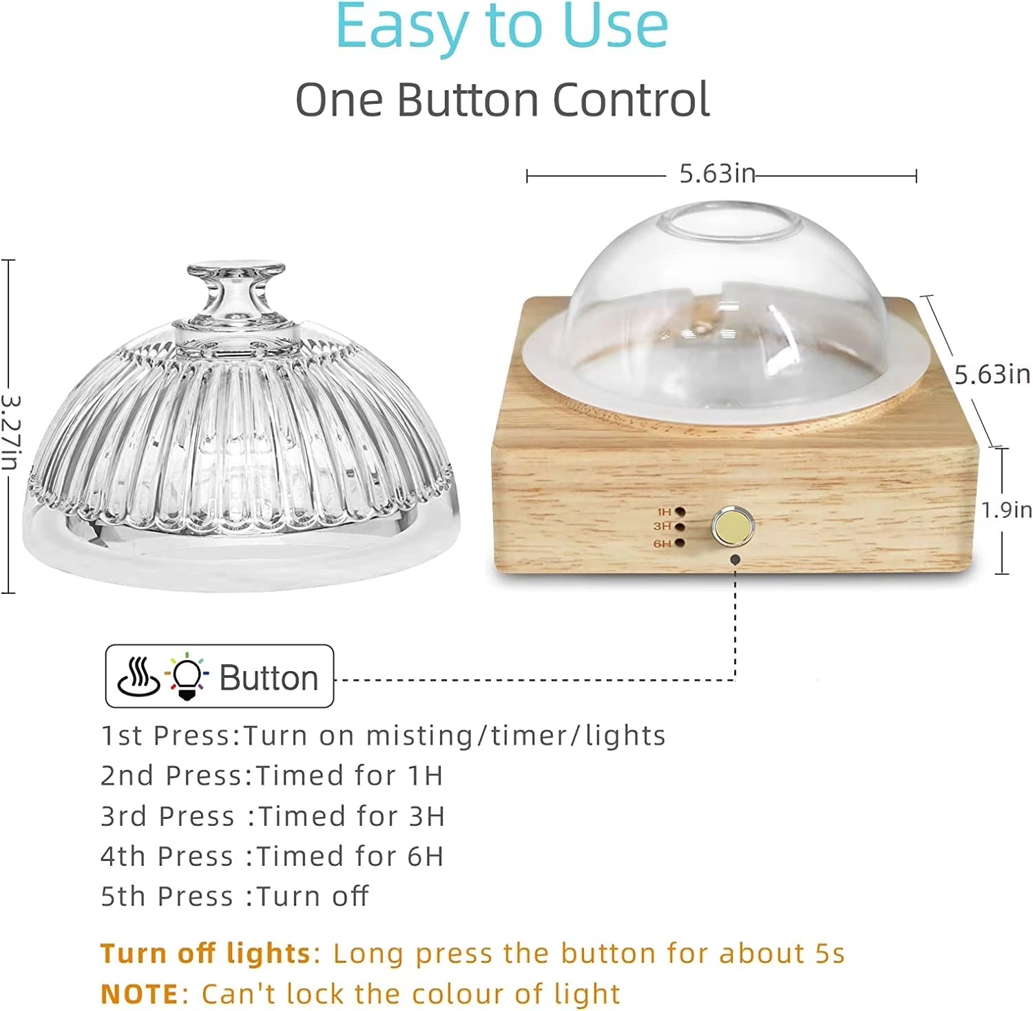 Glass Essential Oil Diffuser Wood Base 200ml