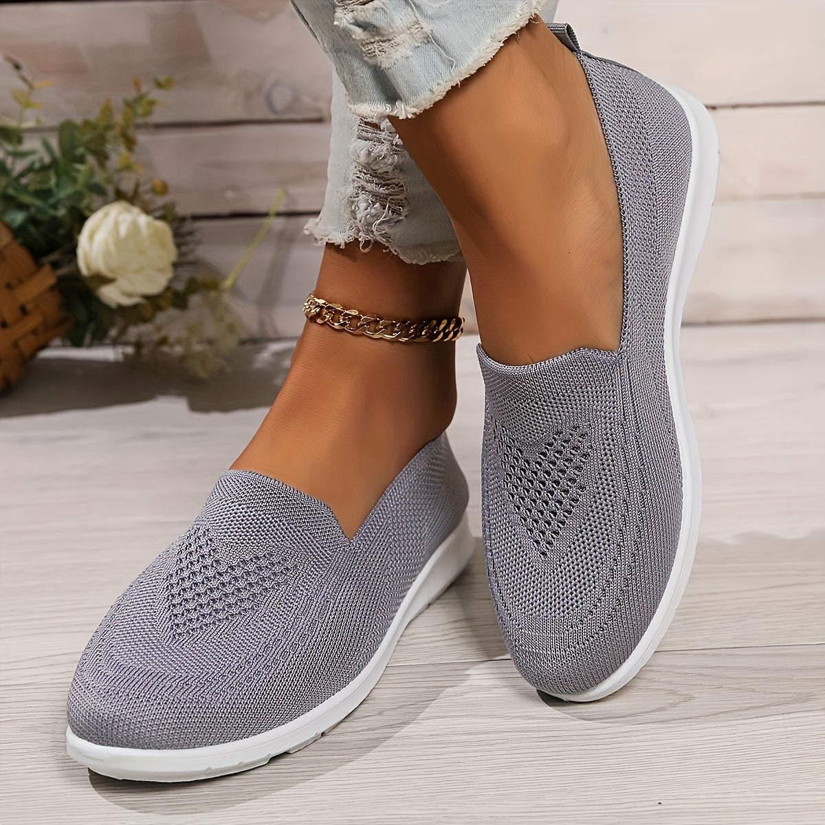 Orthopedic Women’s Slip-On Sneakers – Breathable Lightweight Casual Shoes