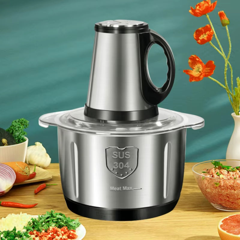 Electric Meat Mincer Grinder Stainless Steel Chopper 5L Food Processor Garlic Mu
