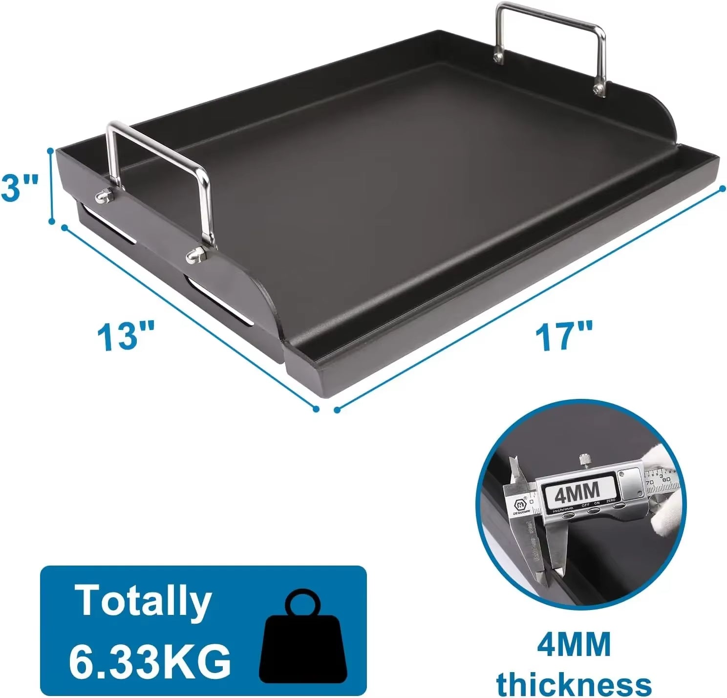 Flat Top Cast Iron Griddle Insert for Outdoor Gas Grill