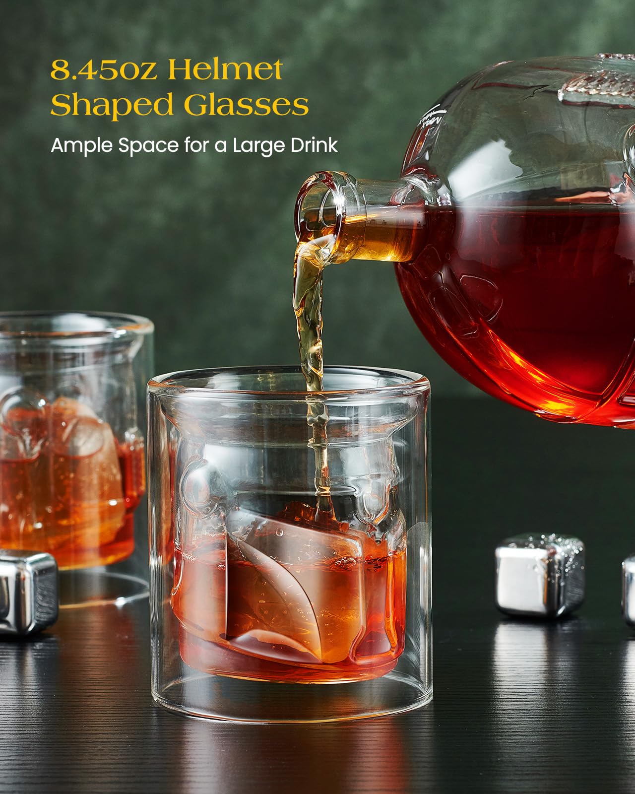 Helmet Design Whiskey Decanter Set