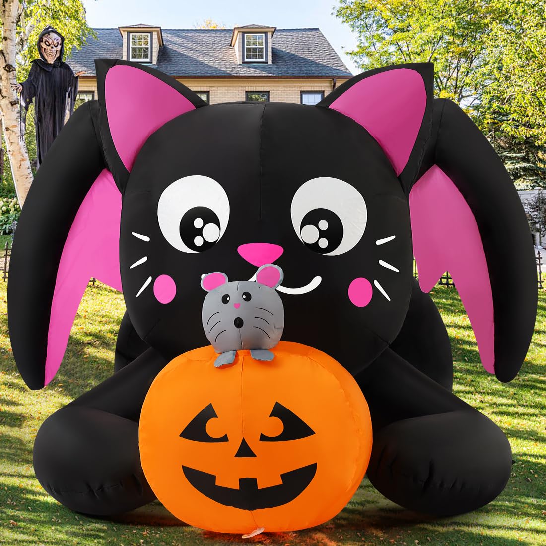 5 FT Halloween Inflatables Cat Outdoor Decorations