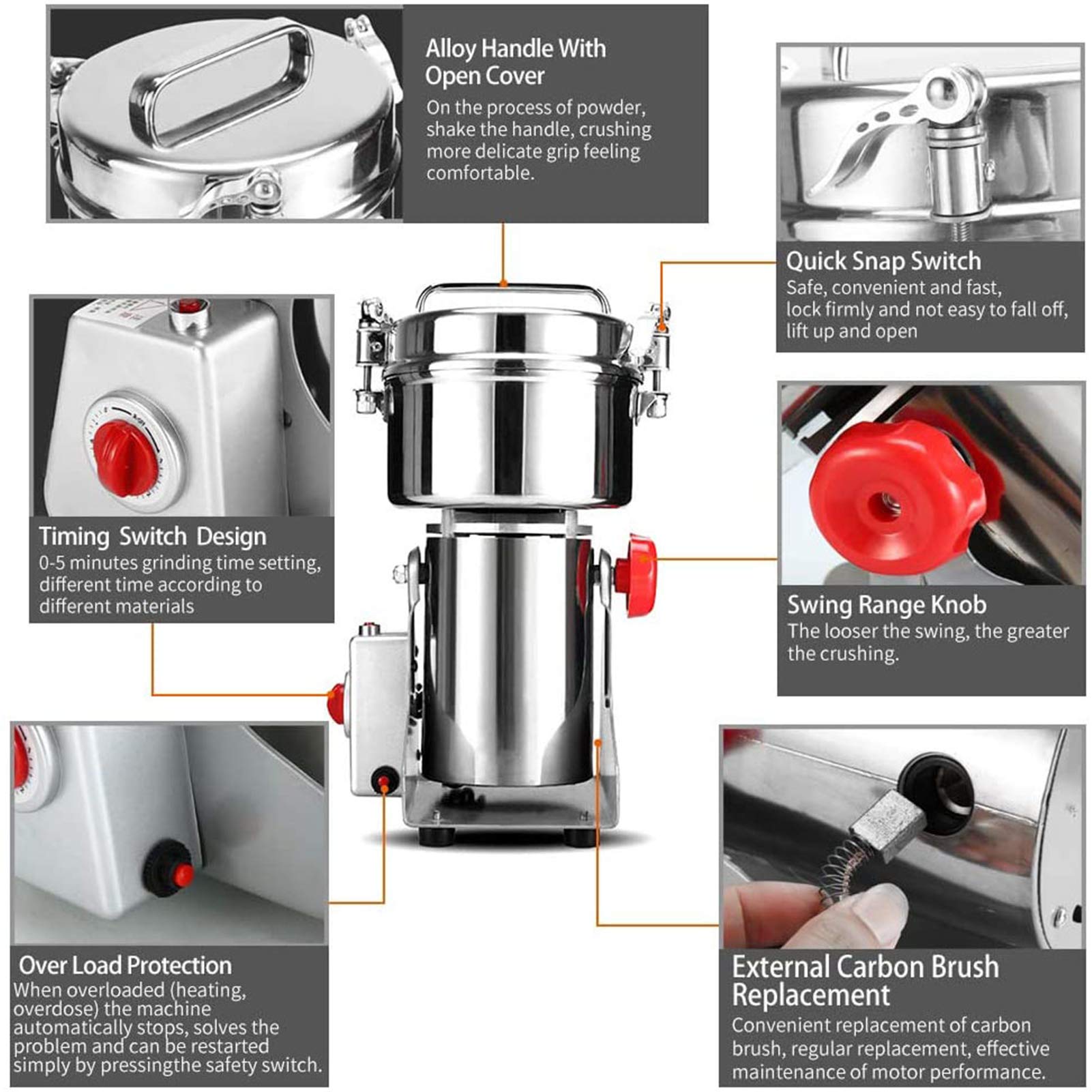 Electric Grain Grinders Mill Machine for Home Use