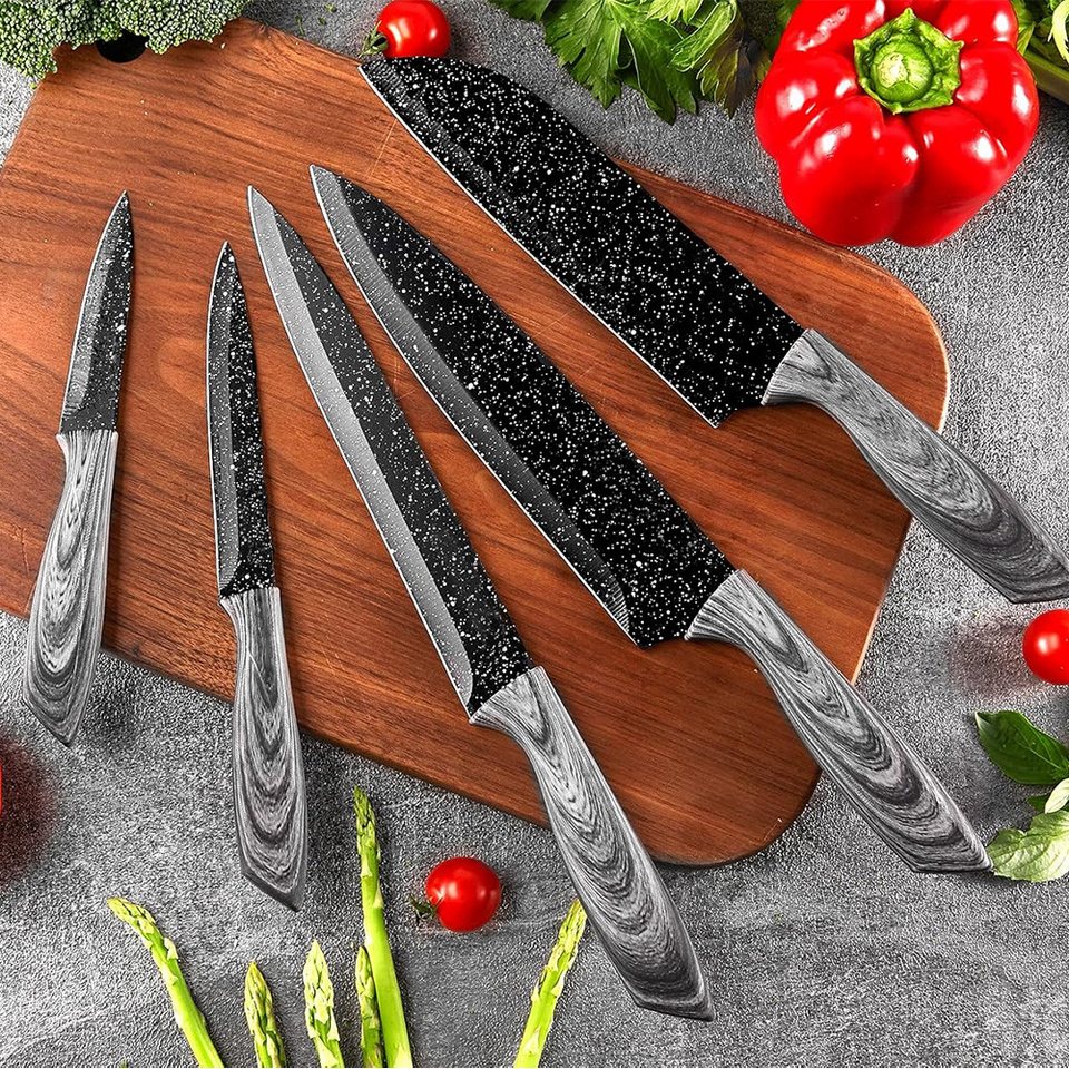 All in one Kitchen Knife Set with Block, 19 PCS