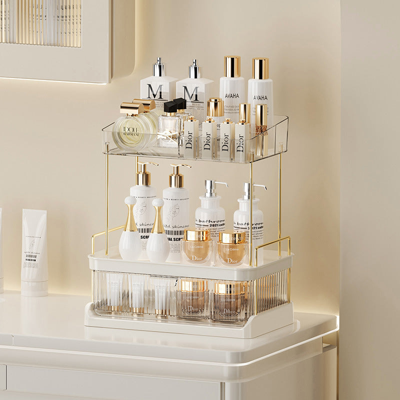 2-Tier 1-Drawer Cosmetic Makeup Organizer with Compartment