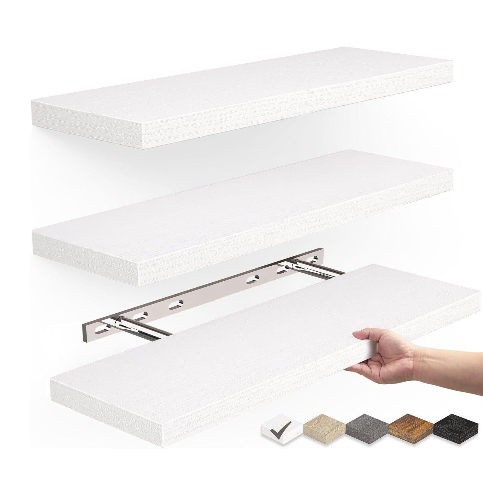 3 Pack Floating Shelves for Wall - 16 Inch Wall Shelves