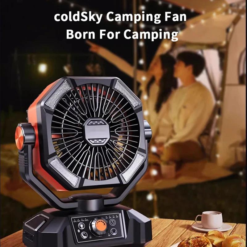 Camping Fan with 4 LED Lantern 8 Speeds Desk Fan 20000mAh Battery