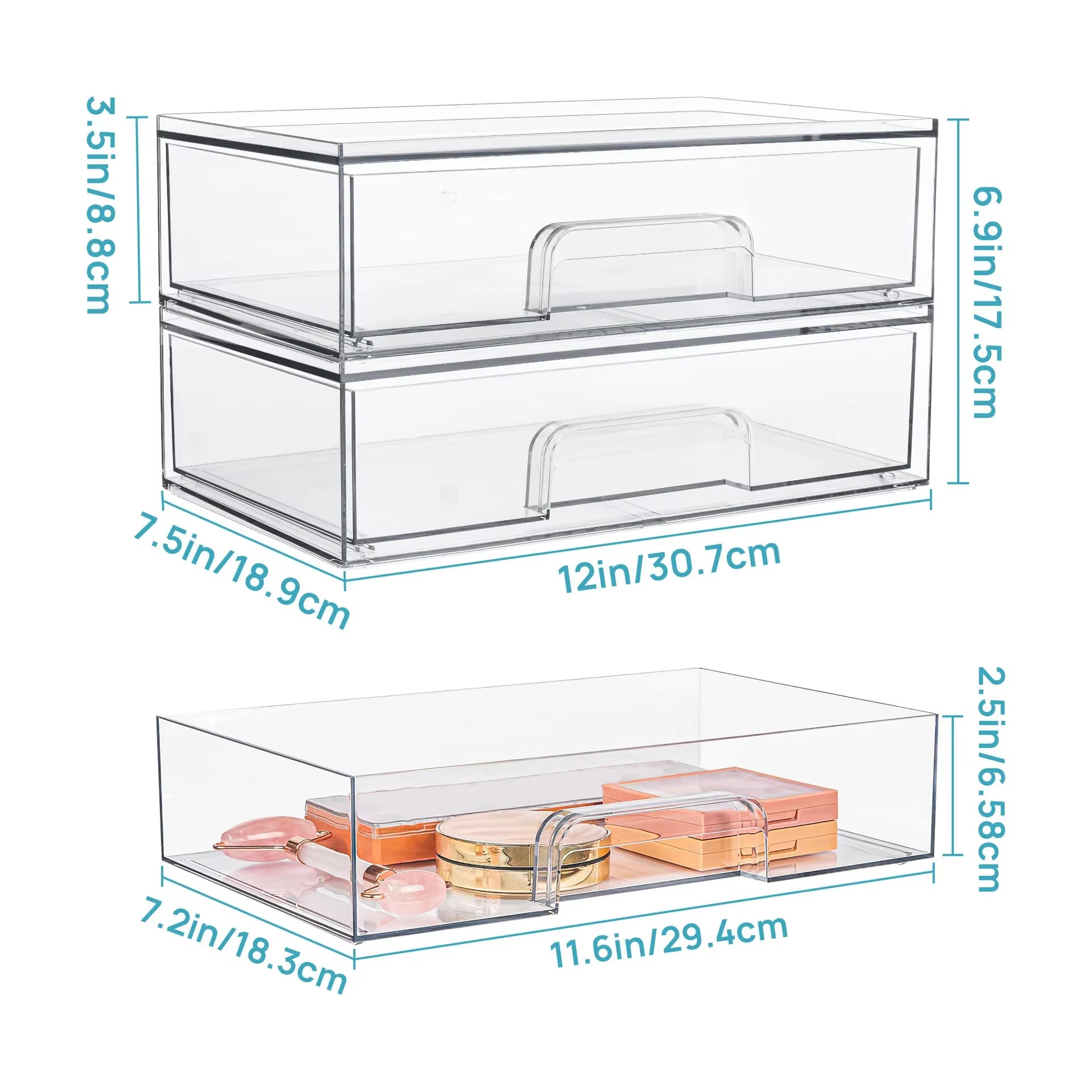 Desktop Jewelry Box Household Transparent Skin Care Product Storage Cabinet