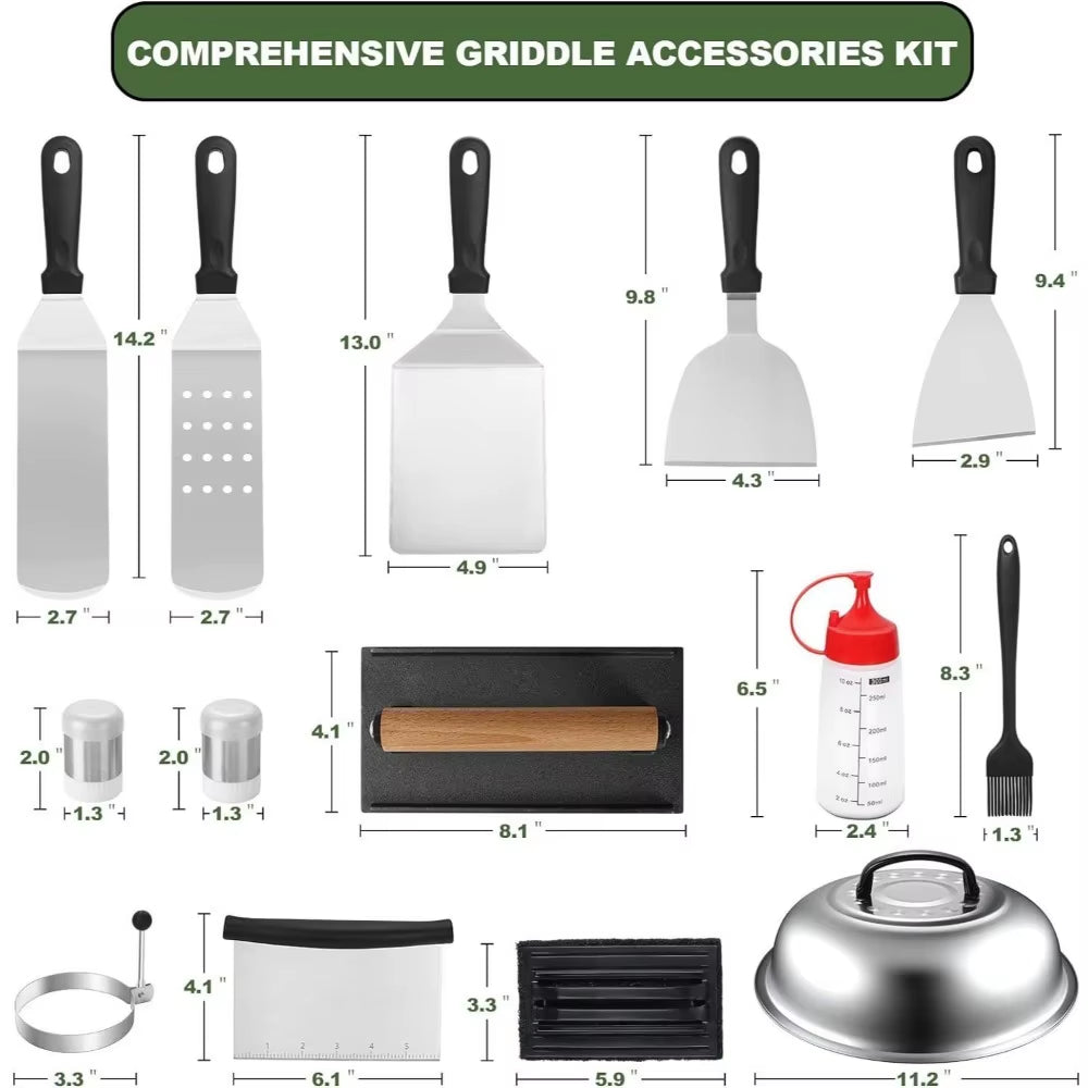 34Pcs Flat Top Grill Accessories Set for Blackstone and Camp Chef