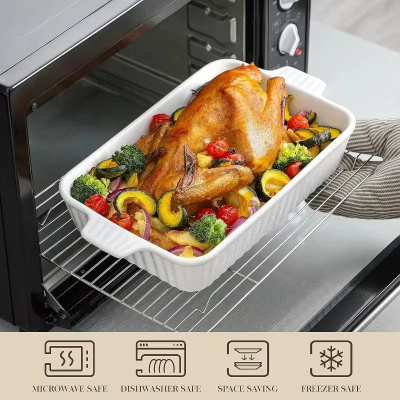 Ceramic Baking Tray Set of 4 with Handles