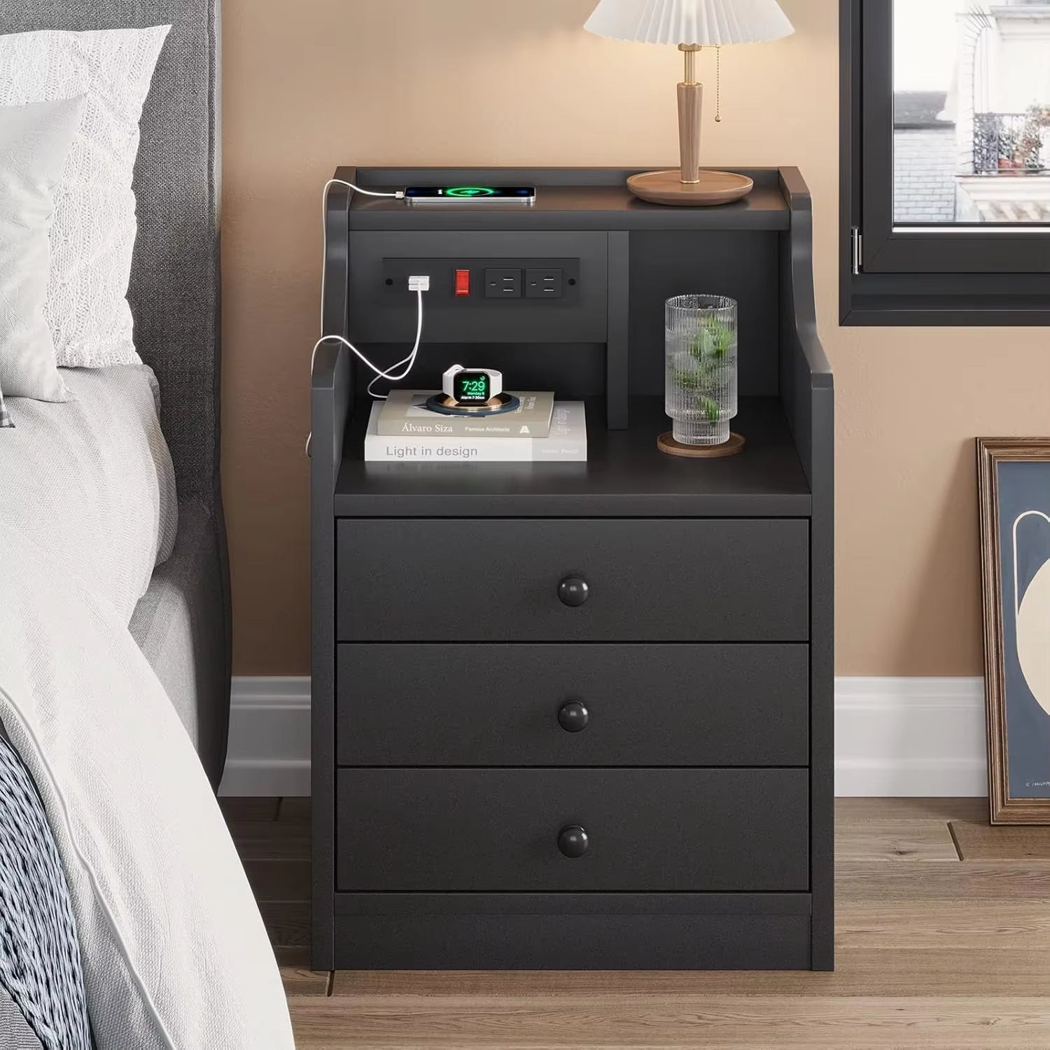 Nightstand with Charging Station